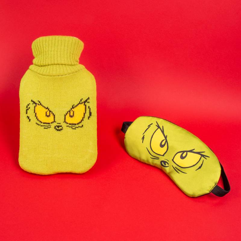 The Grinch Hot Water Bottle and Sleep Mask Set