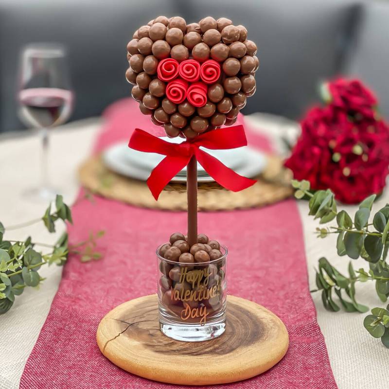 Malteser Chocolate Heart Rose Tree 35cm