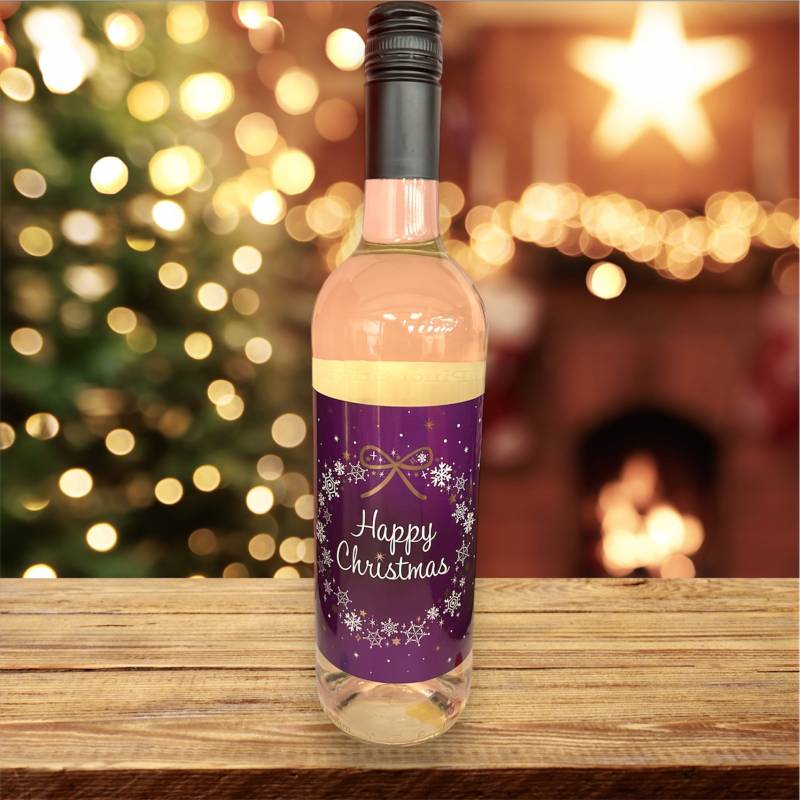 Happy Christmas Bottle of Pinot Grigio White Wine