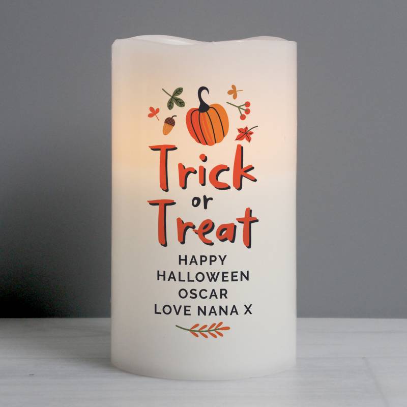 Personalised Trick or Treat LED Candle