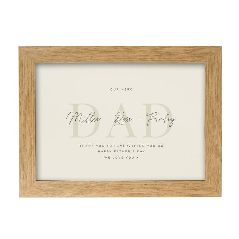 Personalised Free Text A4 Landscape Oak Framed Print