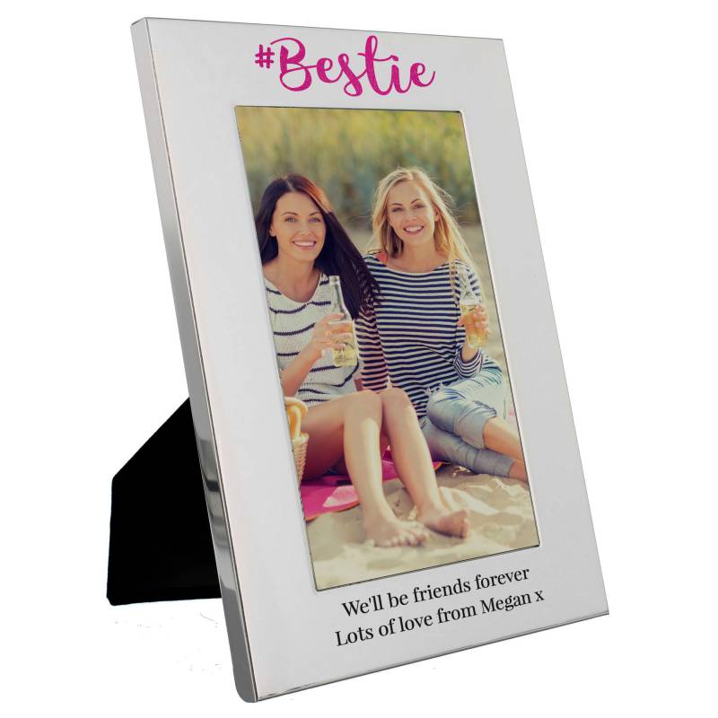 Personalised #Bestie 4x6 Silver Photo Frame