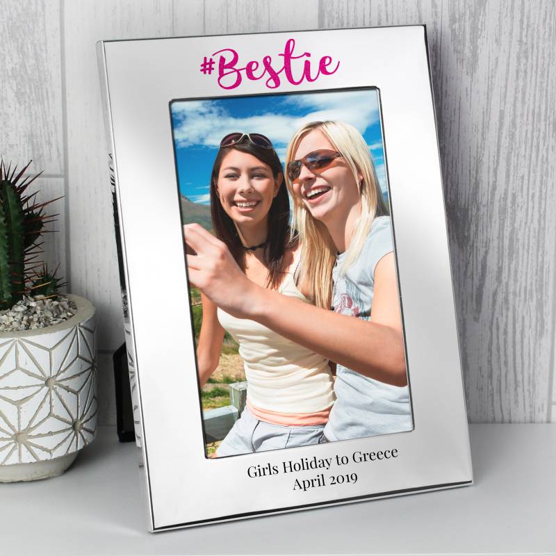 Personalised #Bestie 4x6 Silver Photo Frame