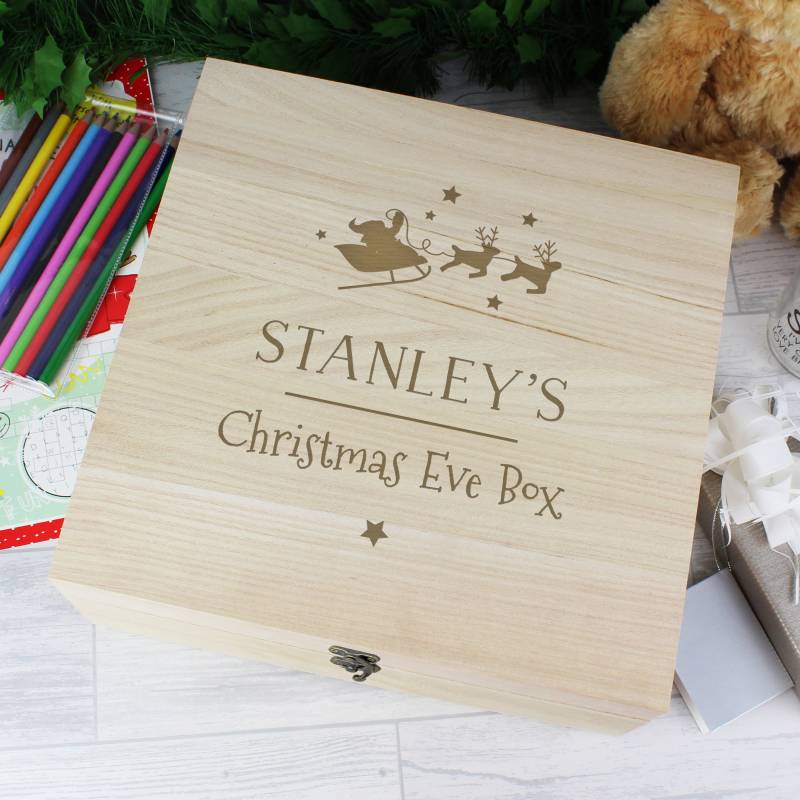 Personalised Large Wooden Christmas Eve Box