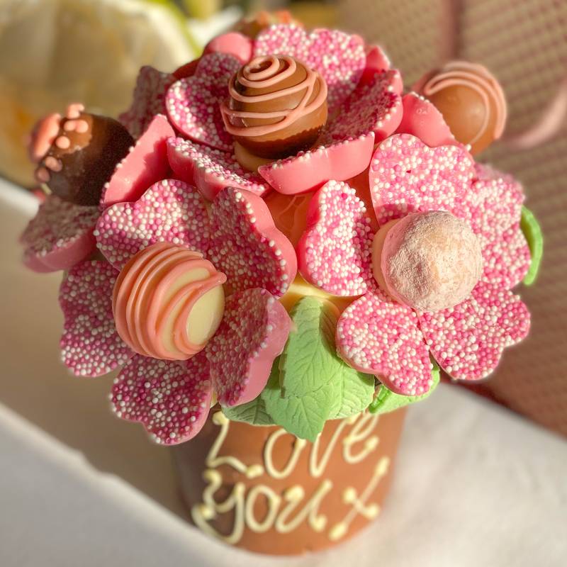 Pink Chocolate Smash Flower Pot